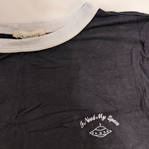 LA Hearts "I Need My Space" Crop Tee (XS) - Picture 1 of 2